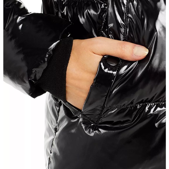 ❤️ Bloomingdale’s Aqua Lacquer Ella Down Puffer Onyx Jacket - ❤️ - Picture 8 of 8